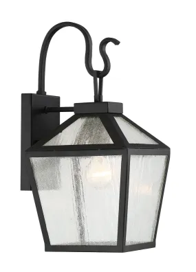 Woodstock 1-Light Outdoor Wall Lantern in Black