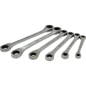 Wrench Set - Gray Tools 6 Piece Ratcheting Wrench Double Box End Fixed Head Set, 59706A