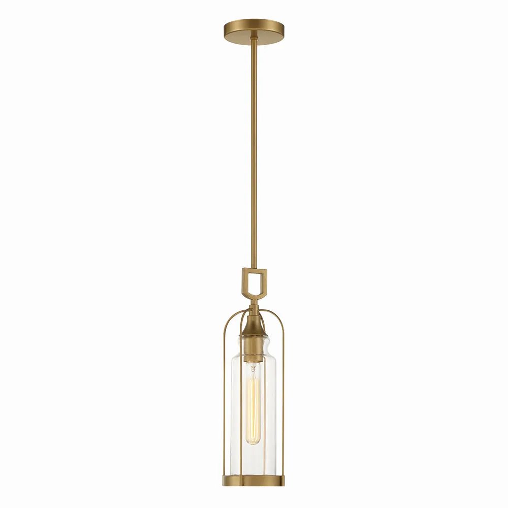 Yasmin 1-Light Outdoor Pendant in Aged gold