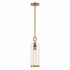 Yasmin 1-Light Outdoor Pendant in Aged gold