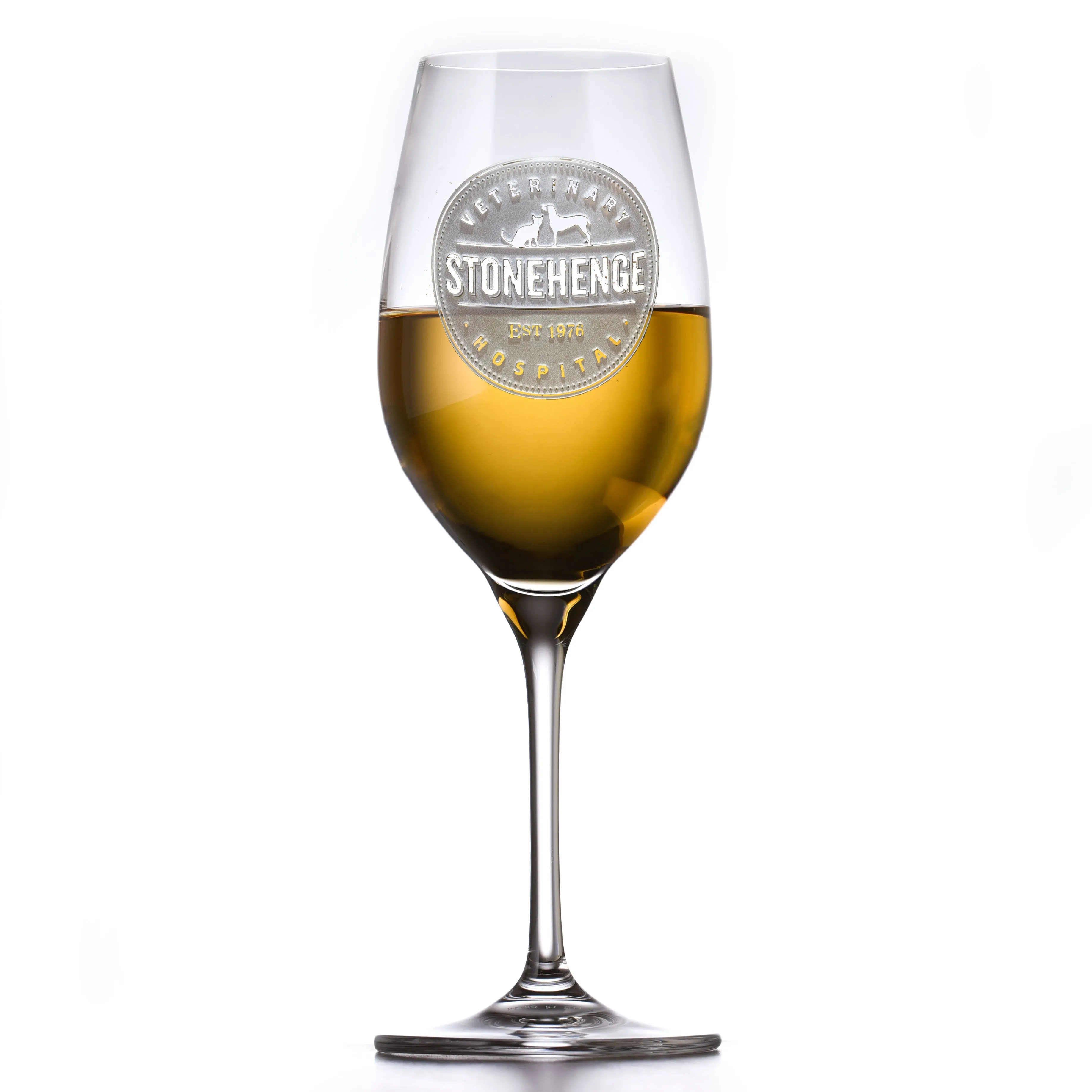 Your Logo Engraved Crystal White Wine Glasses