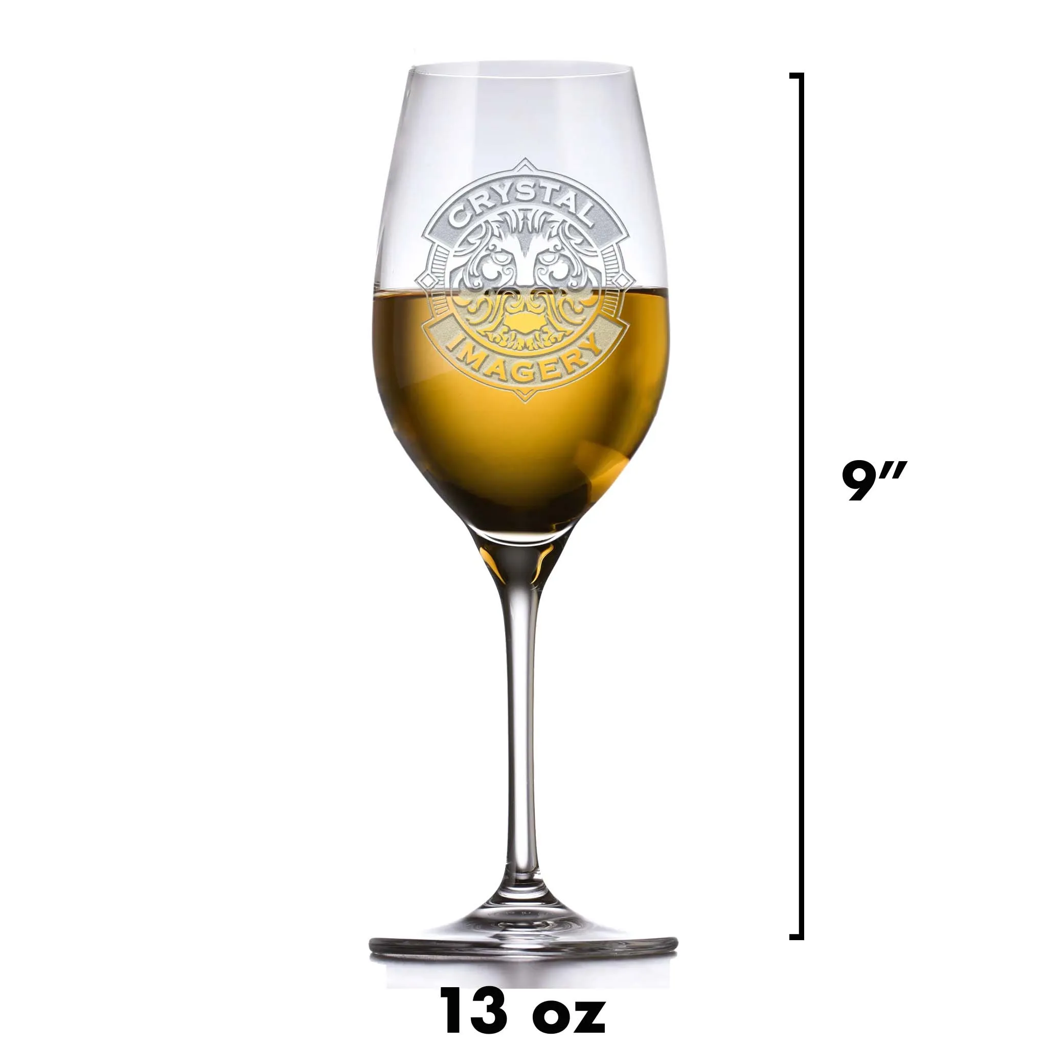 Your Logo Engraved Crystal White Wine Glasses