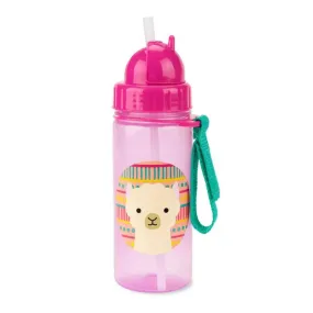 Zoo Straw Bottle, 390ml - Lama